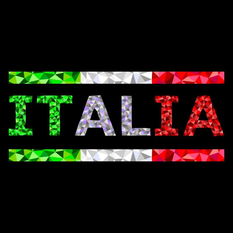 Italy text and flag as stripes low poly