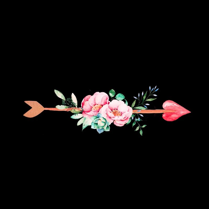 Flèche fleurs coeur