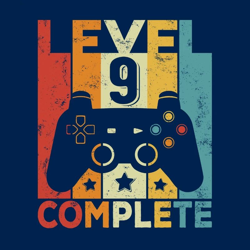 Level 9 Complete 9 Geburtstag Junge Mädchen
