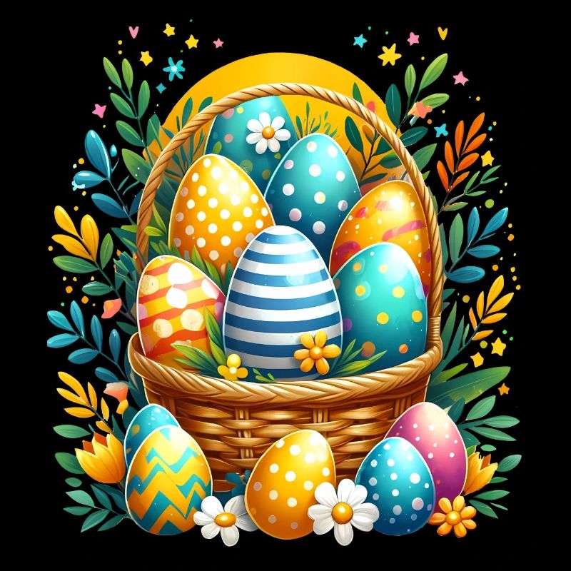 Egg basket - Beautiful Easter eggs