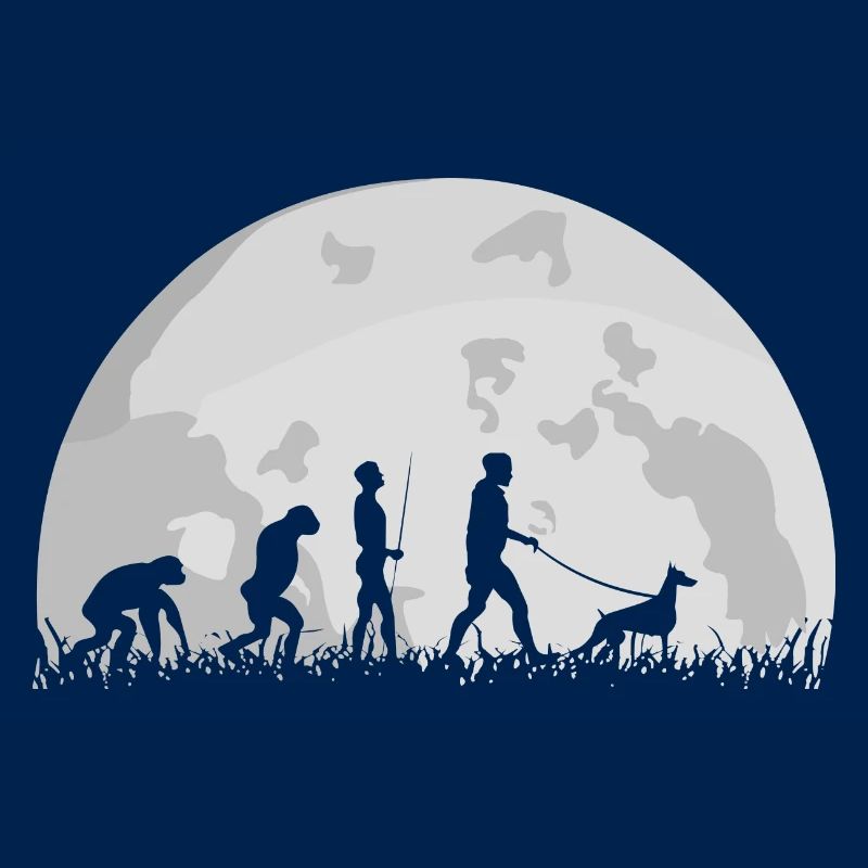 Dobermann propriétaire de chien Evolution Lune Silhouette