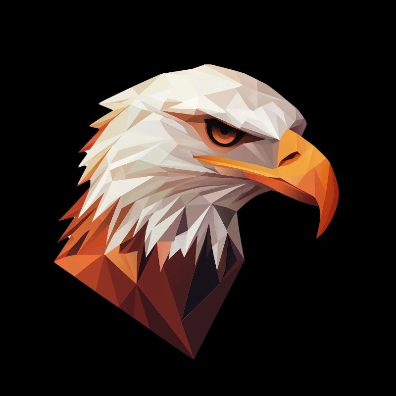 Conception de logo Eagle Head Low Poly Art