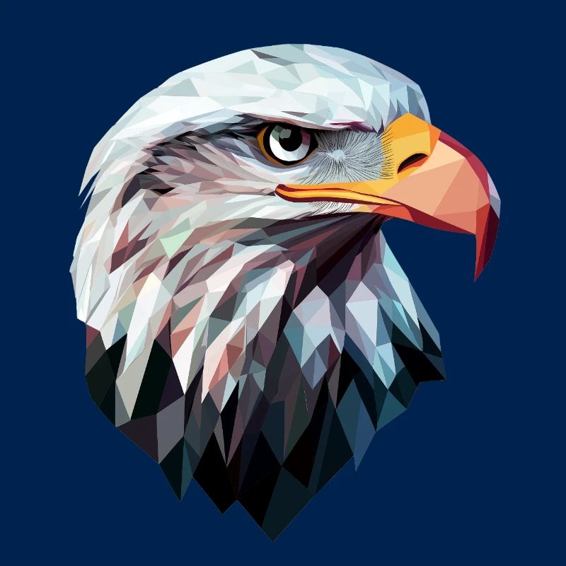 Conception de logo Eagle Head Low Poly Art