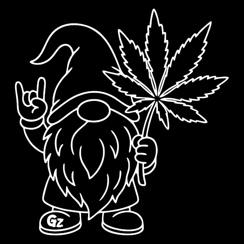 Süßer Hanf Gnom/Zwerg mit Cannabisblatt