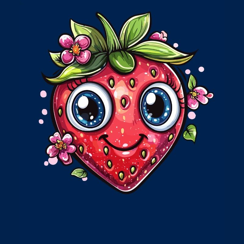 Erdbeere mit Blumenlächeln