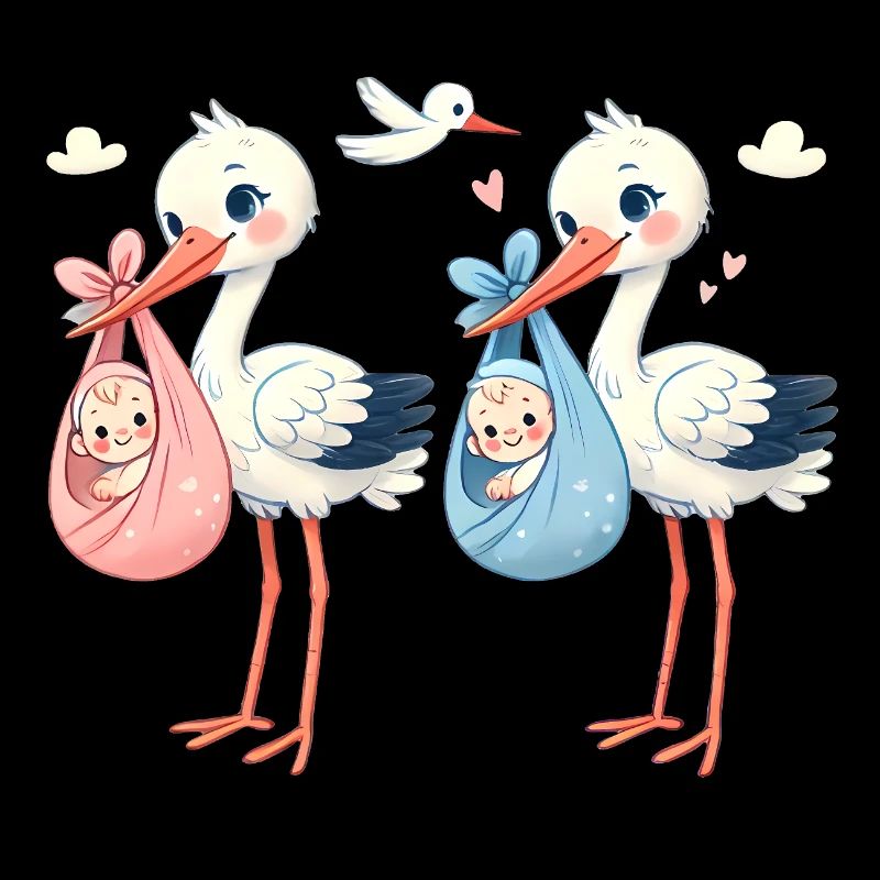 Rosa oder Blauer Storch Baby Überraschung