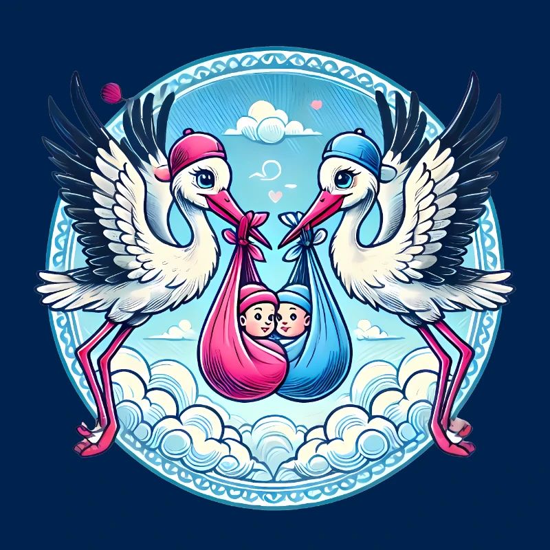 Rosa oder Blauer Storch Baby Bundle Design