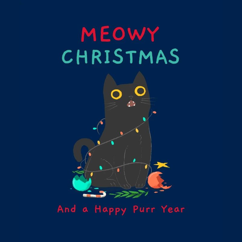 Weihnachtspullover Katze