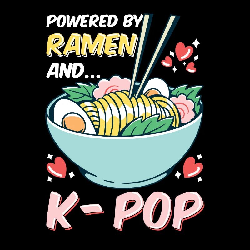 Powered by Ramen and Kpop k-pop Geschenk Spruch
