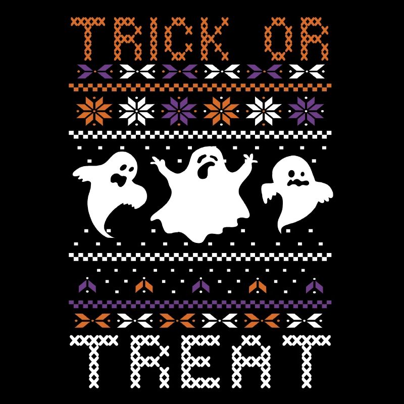 Stitch Pattern Ghost Creatures Trick Halloween