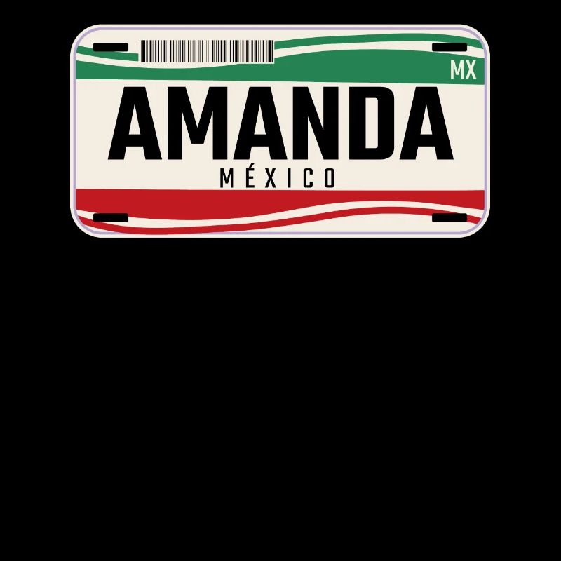 Amanda Personalized Mexican Vehicle plates w name