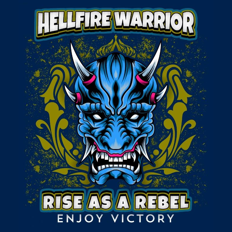 Devil Satan, Hellfire Warrior Saying, Comic Style