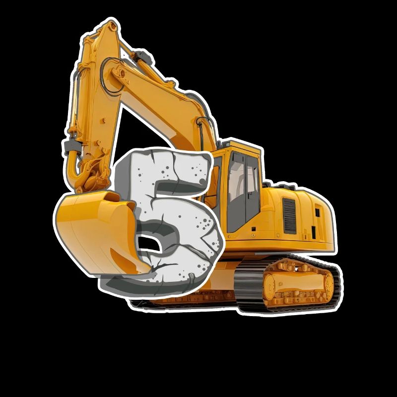 5th birthday construction site excavator construction site gift