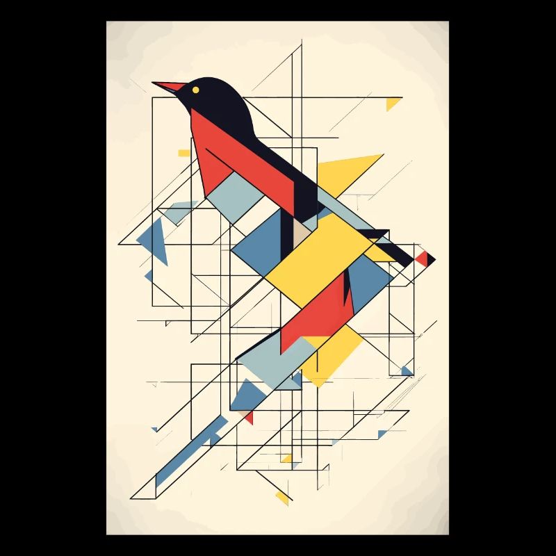 Vogel Minimalistisch Polygonal Multicolor