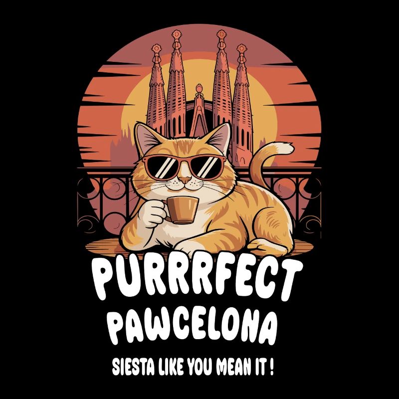 Pawcelona Barcelone Cat Design