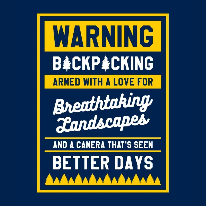 Warnung Backpacking bewaffnet mit einer Liebe zu