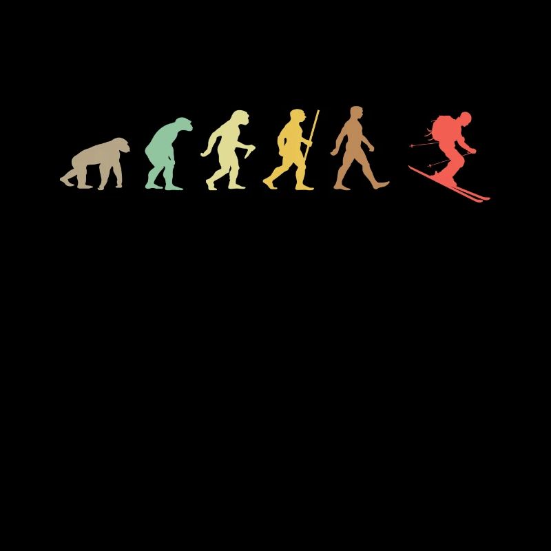 Skiing Retro Skier Evolution Ski