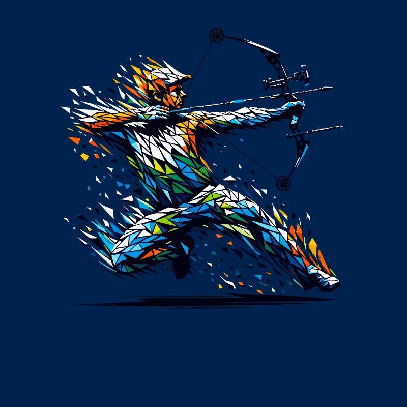 Polygon Art Archer Tir à l’arc Arc Et Flèche Archers
