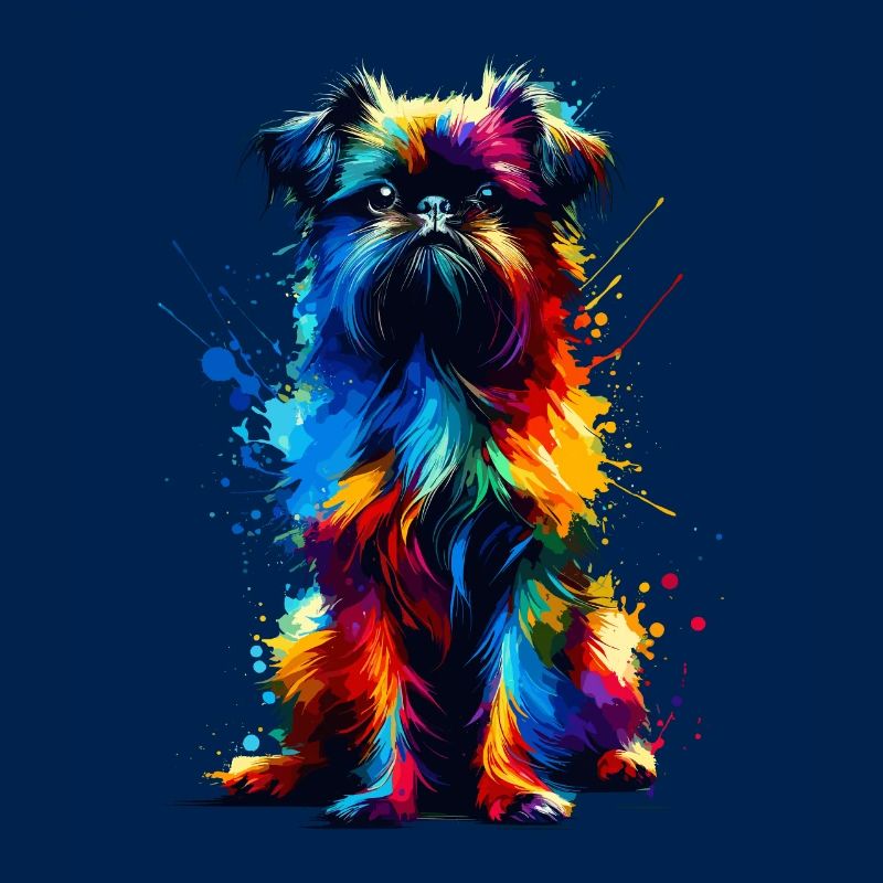 Bunte Splash Art Brüssel Griffon Griffon
