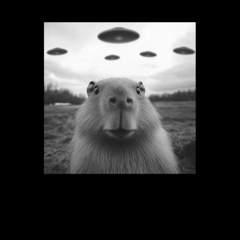 Selfie de capybara avec des OVNIS, Impression étrange