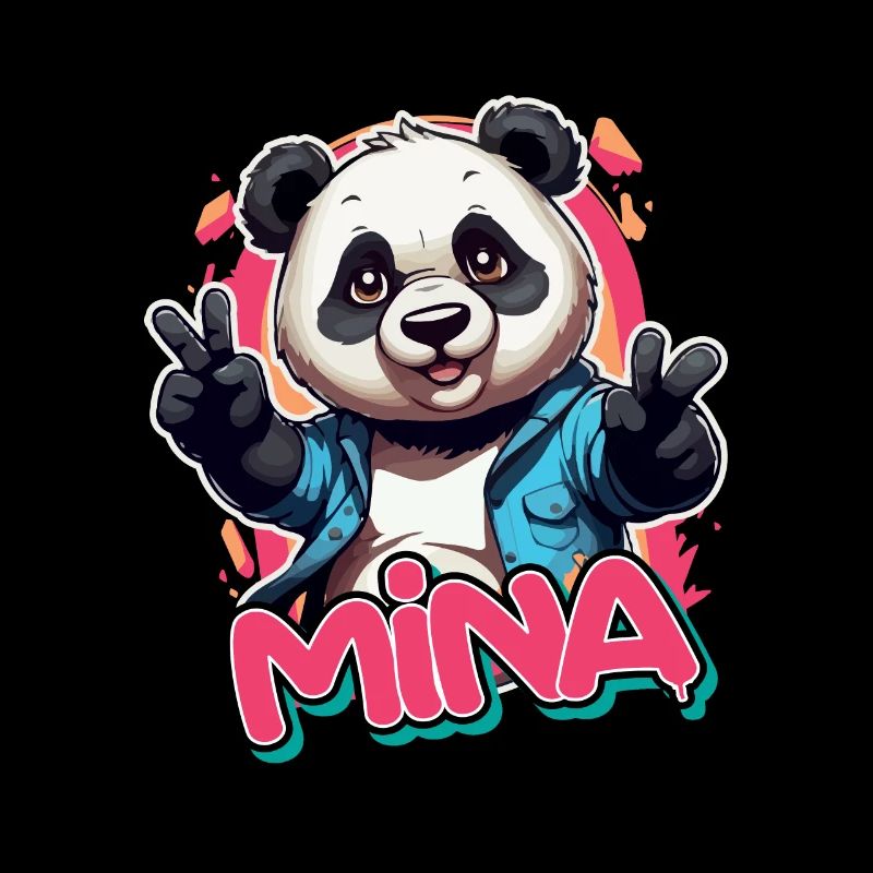 MINA - Schöner Mädchen Name mit coolem Panda