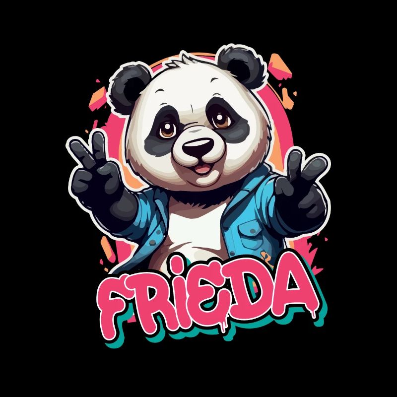 FRIEDA - Schöner Mädchen Name mit coolem Panda
