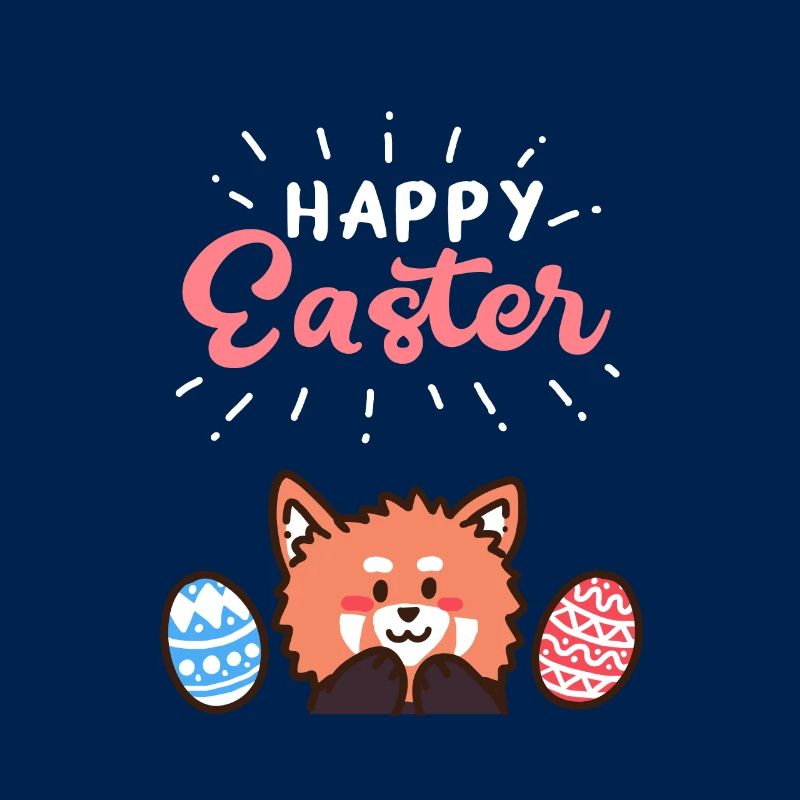 Red Panda - Easter - Happy Easter - Easter egg