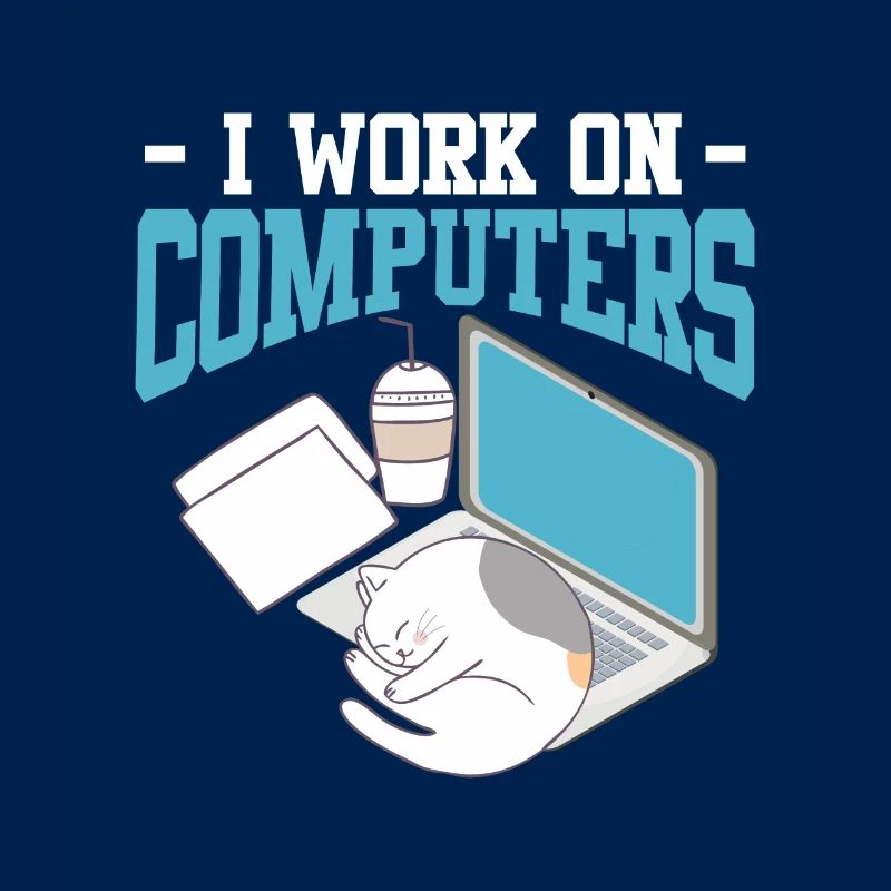 Informatik Katze Zocken Nerd Programmierer