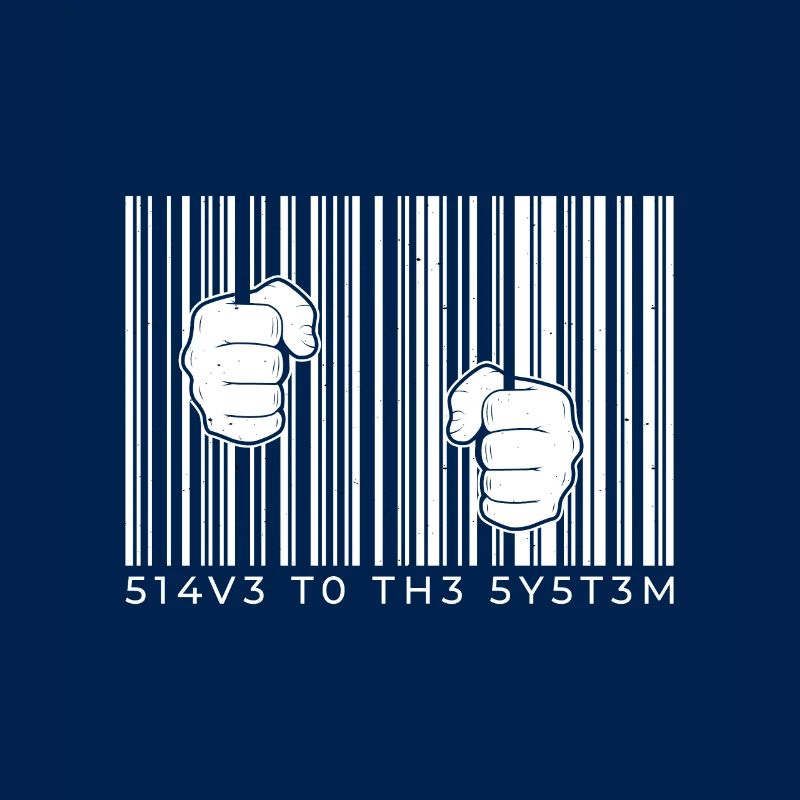 Barcode bars with hands cool design jail