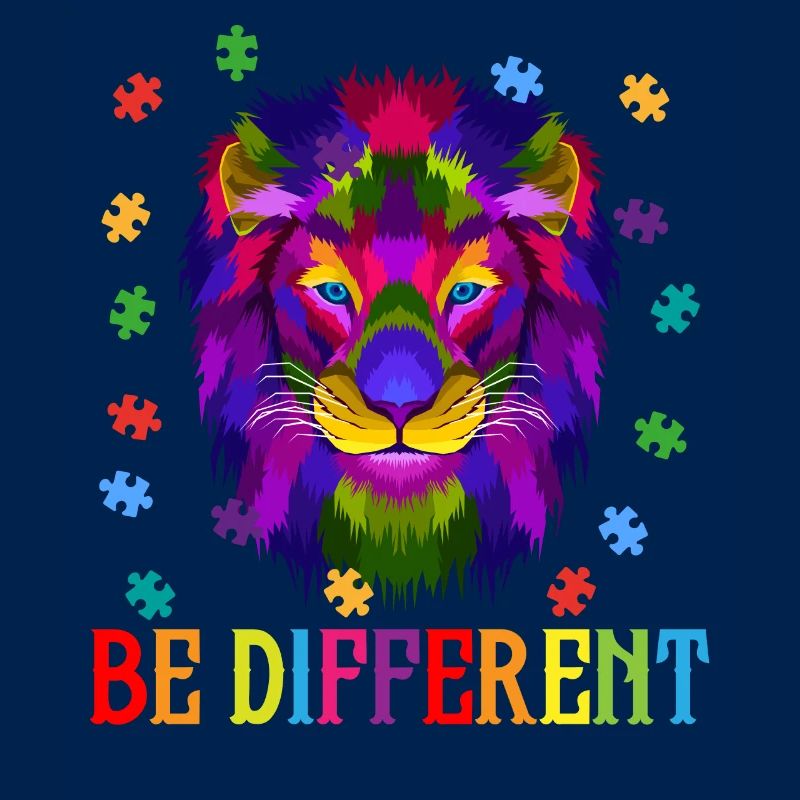 Be Different - Austism Puzzle ASD Support Lion