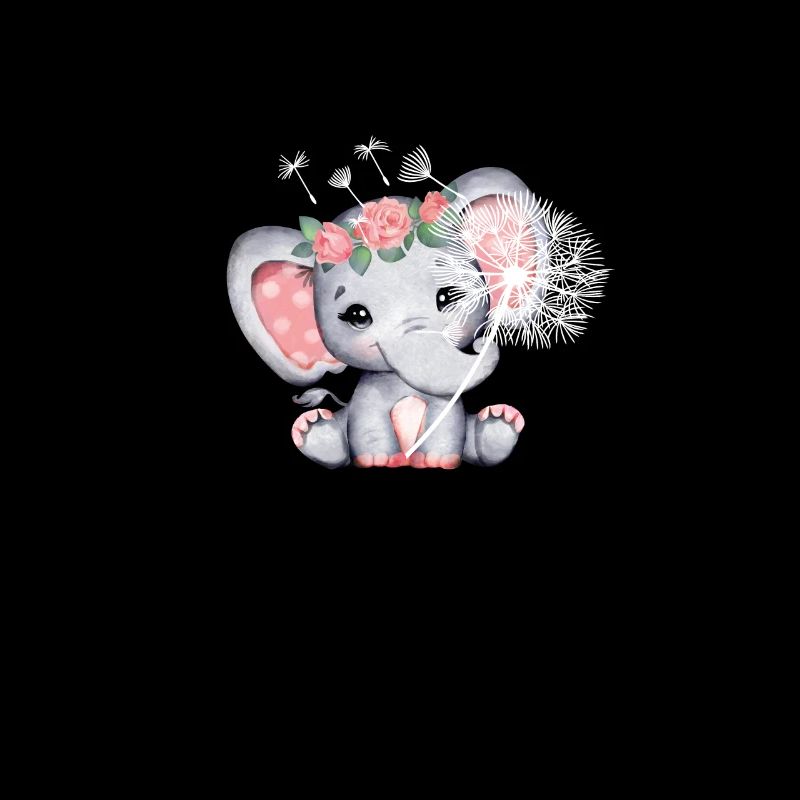 Elefant Mädchen mit Blume