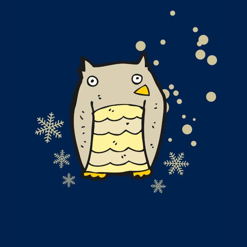 Herzige Eule mit Schneeflocken
