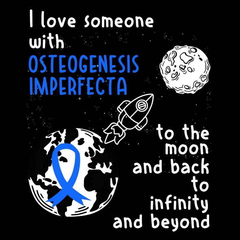 Osteogenesis Imperfecta Glass Bone Blue Bow