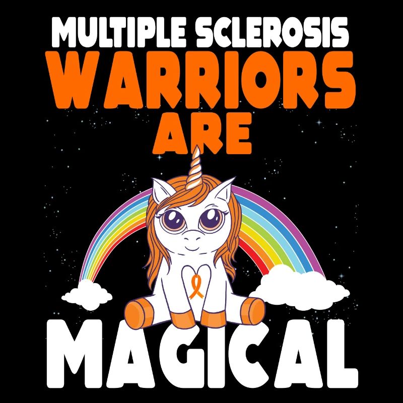 Multiple Sclerosis Magical Unicorn Orange Ribbon