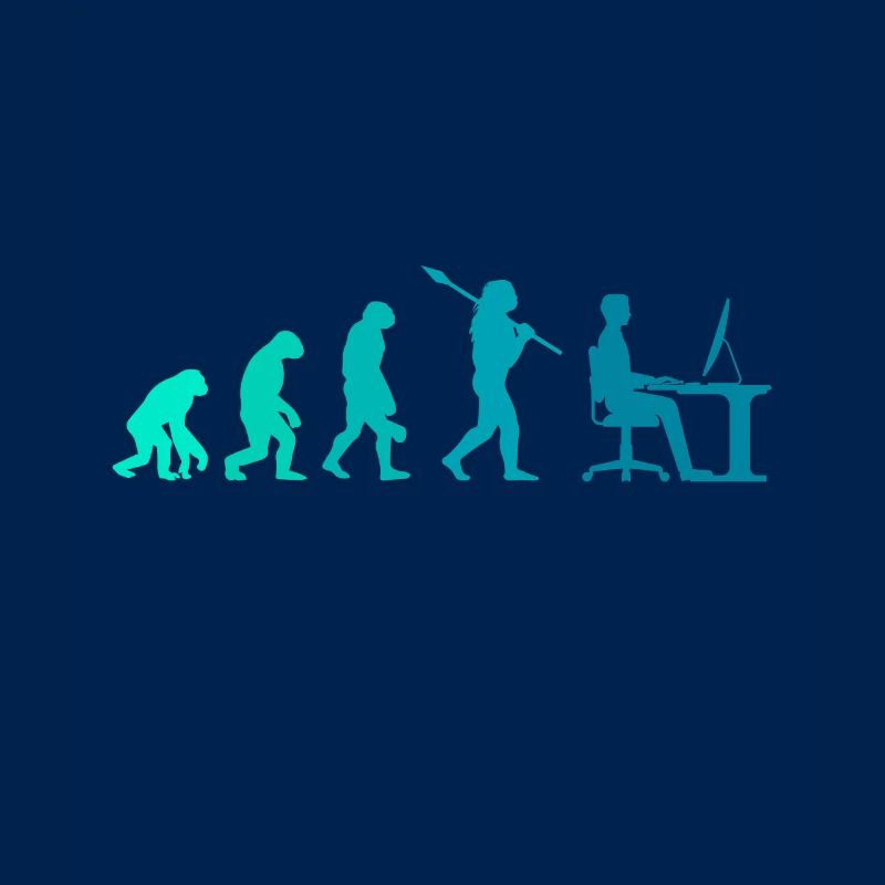 Programmierer Evolution Schreibtisch Büro Geschenk