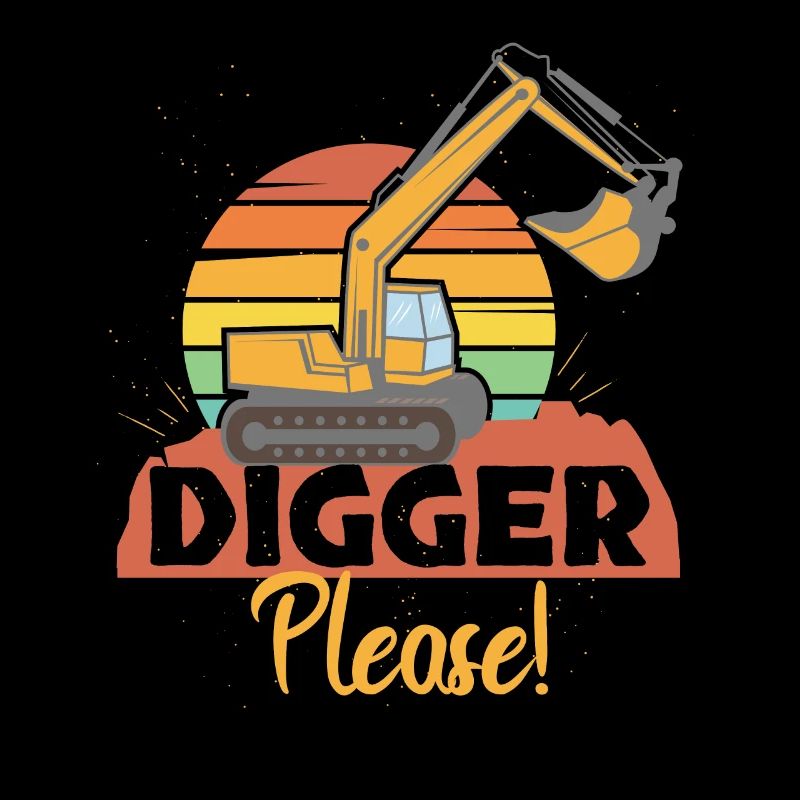 Digger Please Construction Worker