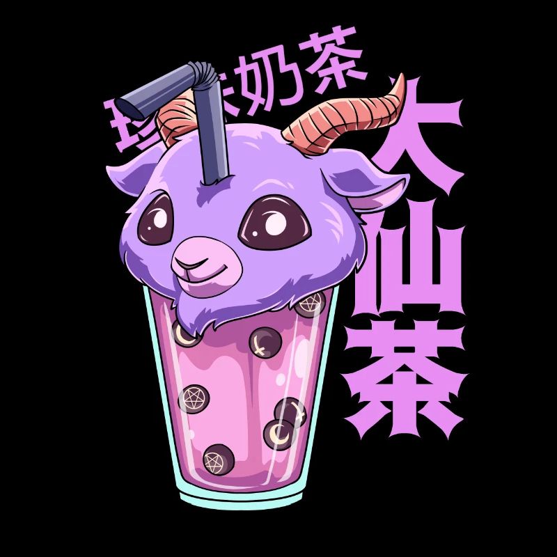Bubble Tee Pastell Goth Baphomet - Kawaii Bubble