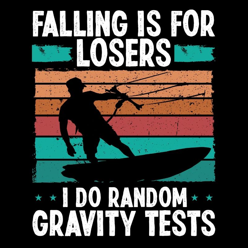 Kiteboarder Random Gravity Tests Drôle Kitesurf