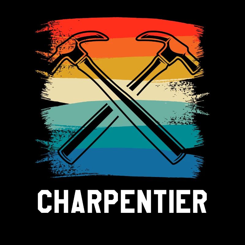 Vintage Retro Charpentier Menuisier Menuiserie