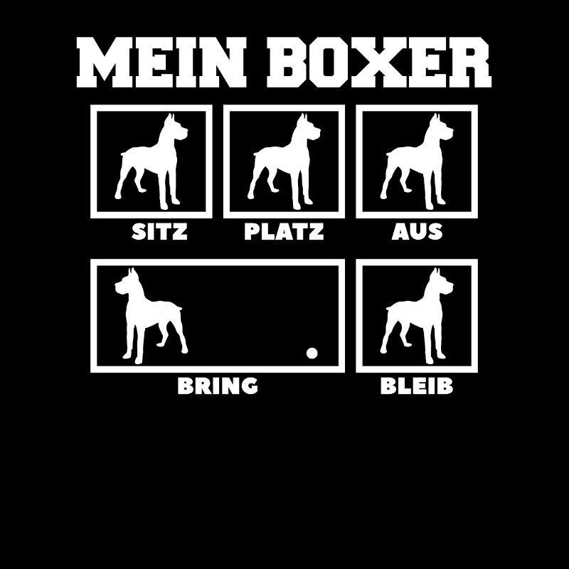 Mein Boxer Sitz Platz Aus Bleib Hundebesitzer