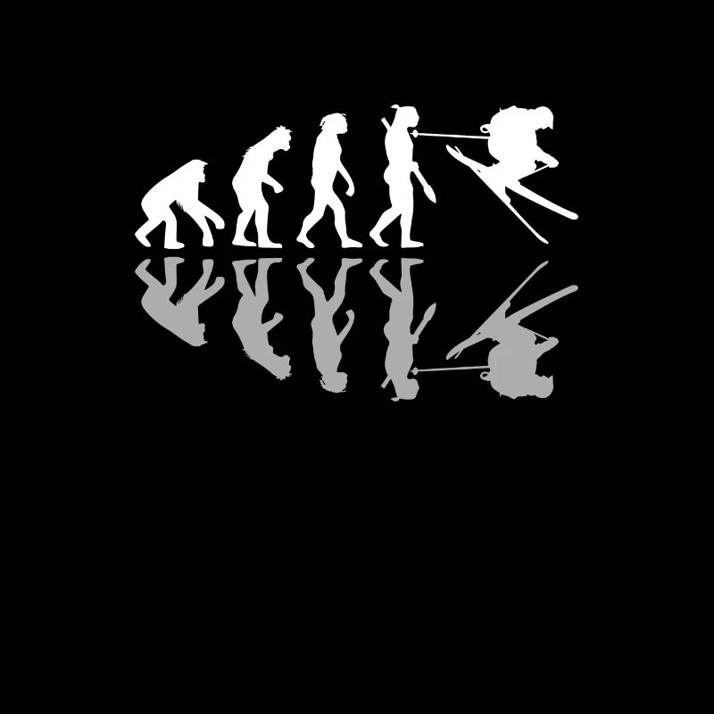 Human Evolution Skiing Ski Snowboard Winter