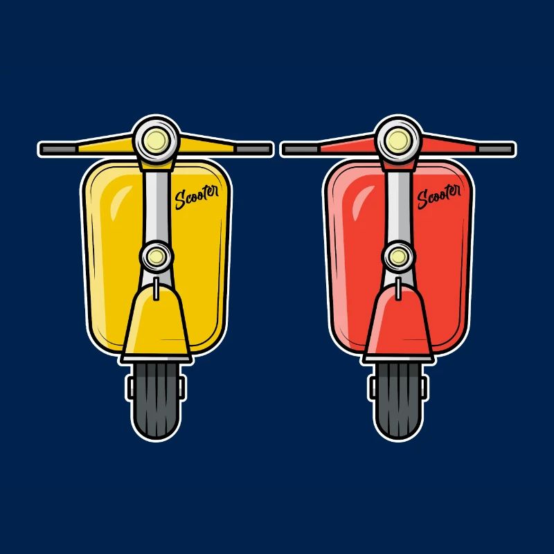 2 Scooter Motorroller Roller gelb rot