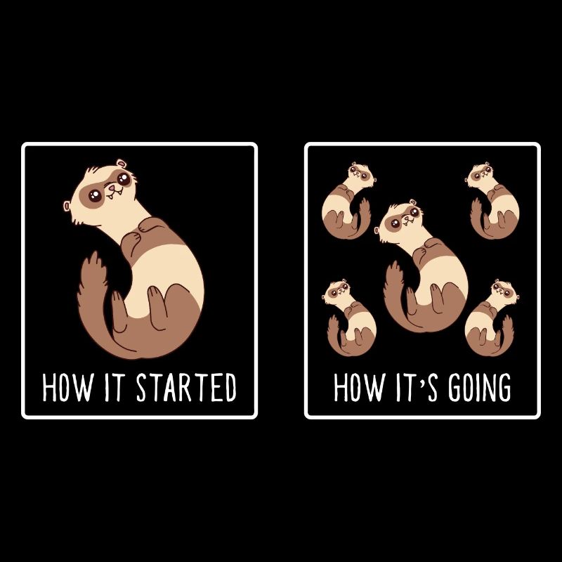How It Started How It's Going Funny Cute Weasel Fe