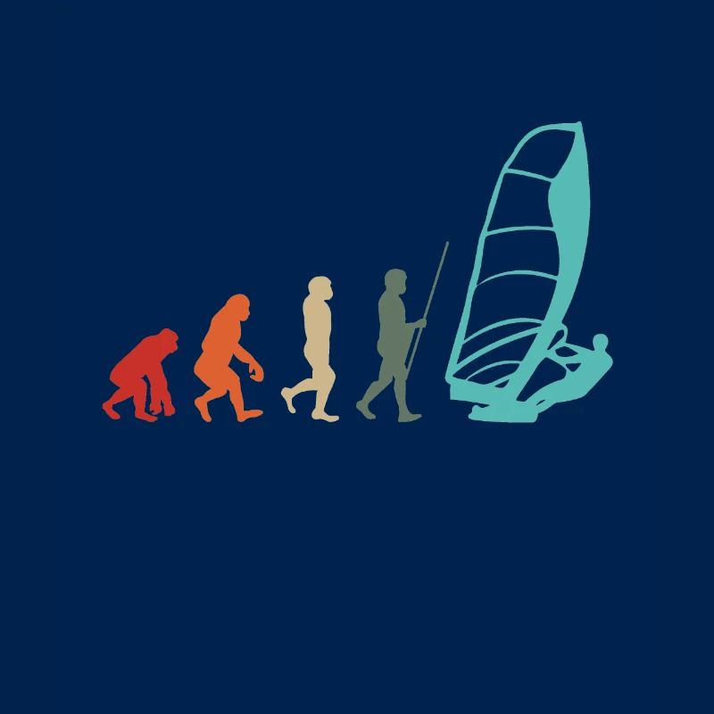 Windsurfer Retro Surfer Windsurfing Evolution