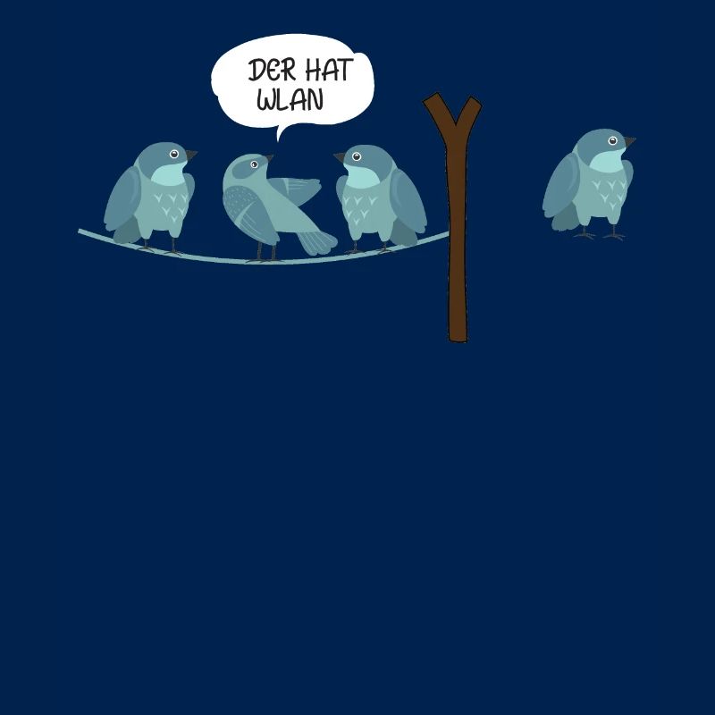 WLAN Vogel Comic Der hat WLAN Nerd & IT Geschenk
