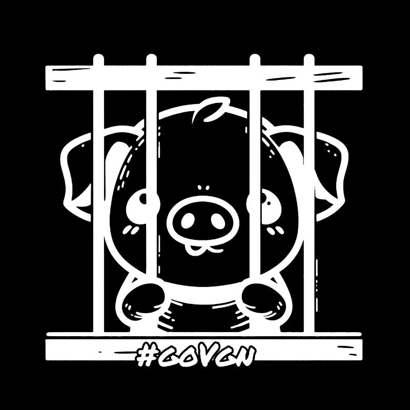 Schwein hinter Gittern Weiß