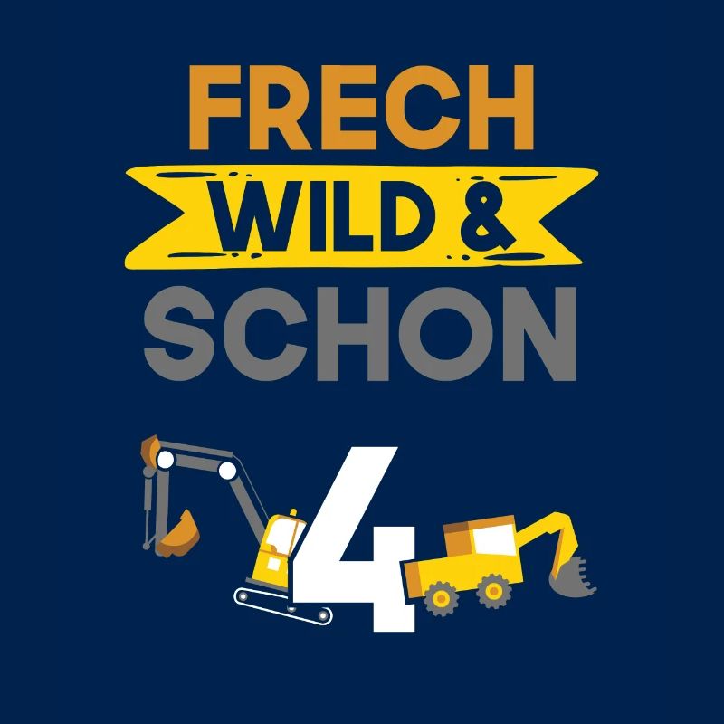 4 Jahre Geburtstag Junge Mädchen Bagger