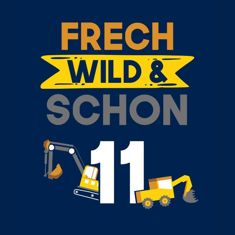 11 Jahre Geburtstag Junge Mädchen Bagger