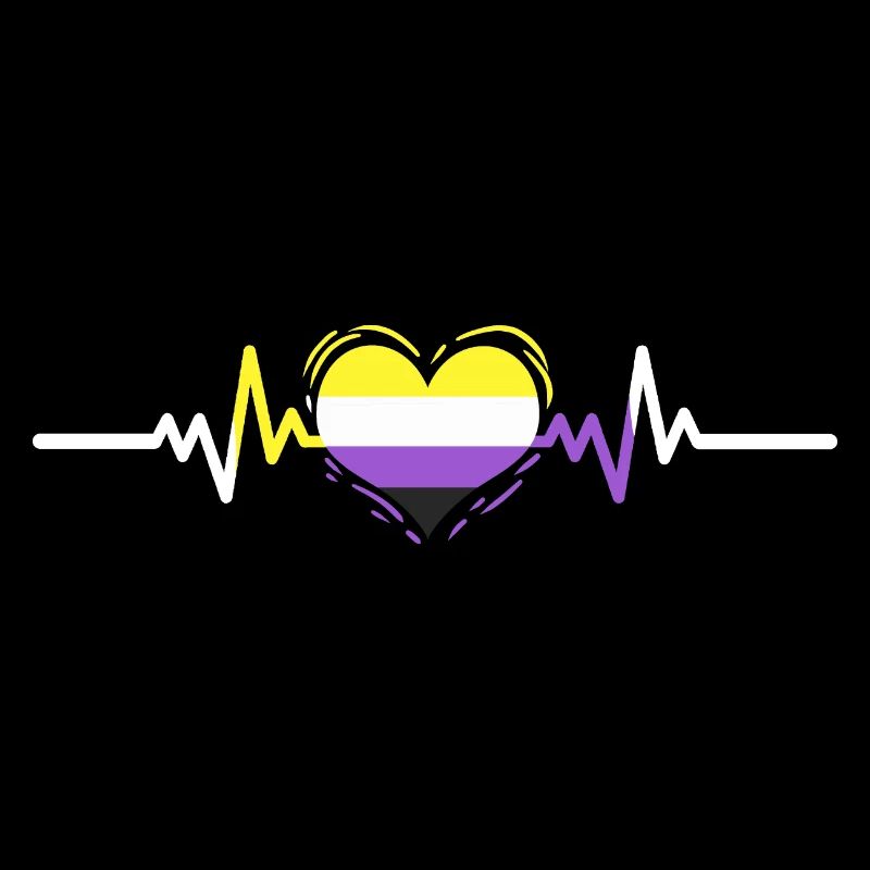 Nonbinary Pride Heartbeat Nonbinary Pride