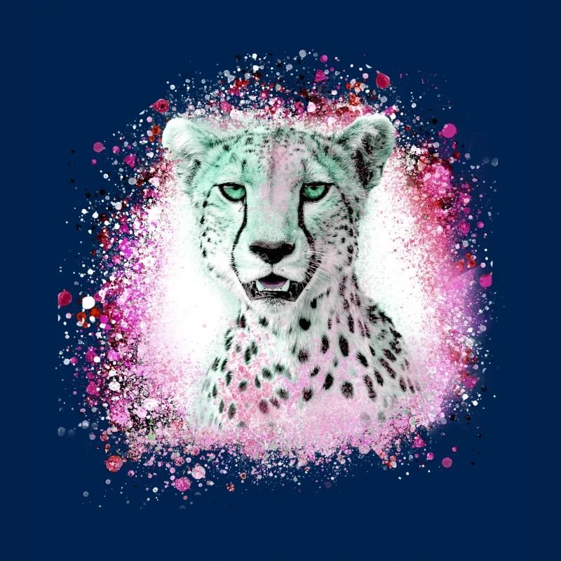 leopard, katze, wildkatze, graffiti, malerei,pink